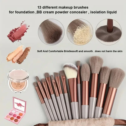 13PCS Makeup Brushes Set Soft Fluffy Eye Shadow Highlighter Concealer Brush Blush Loose Powder Brush Blending Women Beauty Tools