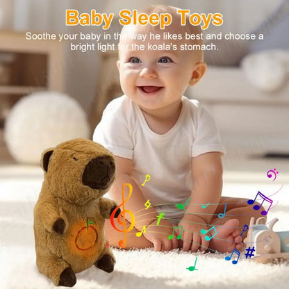 Baby Plush Doll Breathing Bear Baby Soothing Otter Toy Kids Music Sleep Playmate Sleeping Companion Sound Light Doll Toy Gifts