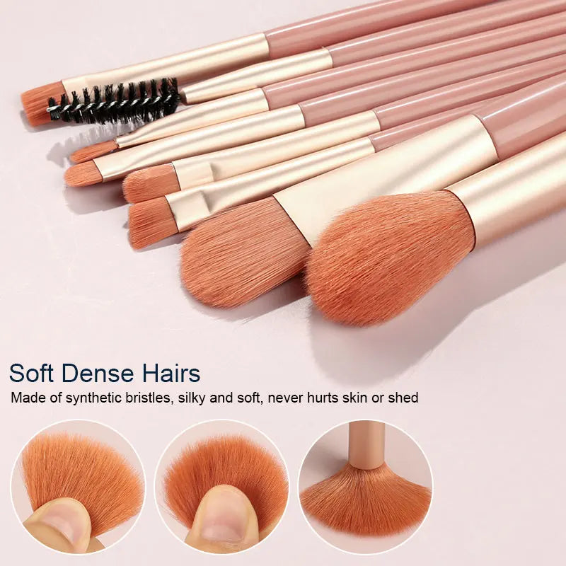 8Pcs Portable Makeup Brush Eyeshadow Foundation Blending Makeup Soft Fluffy Cosmetics Concealer Makeup Brushes Beauty Tools Bag