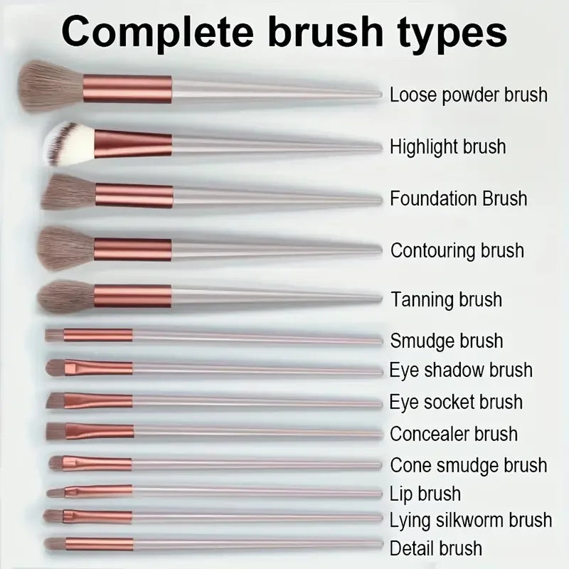 13PCS Makeup Brushes Set Soft Fluffy Eye Shadow Highlighter Concealer Brush Blush Loose Powder Brush Blending Women Beauty Tools